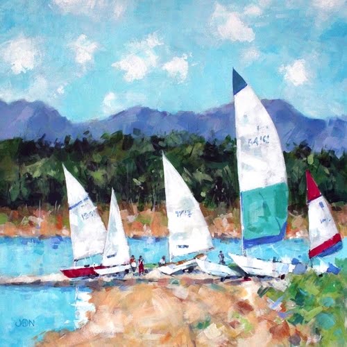Away Sailing - painting by John Gagahan.